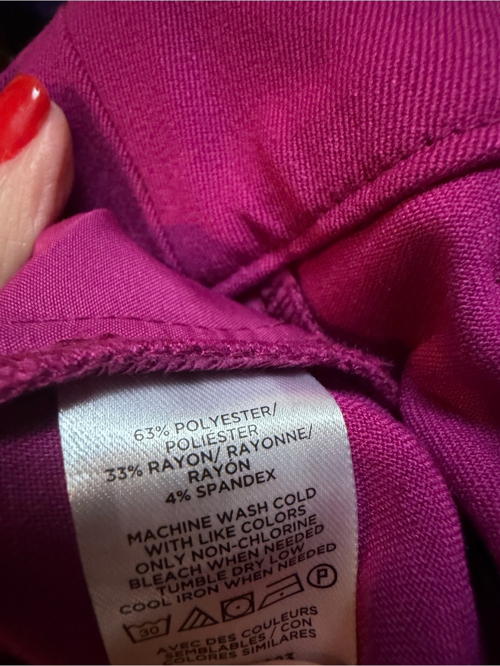 LOFT Magenta Cuffed Ankle Cropped Pants - Picture 6 of 6